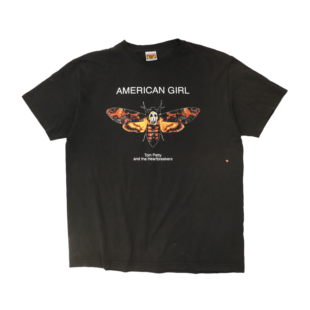 Vintage Tom Petty and the Heartbreakers American Girl Skull Moth Graphic T-Shirt
